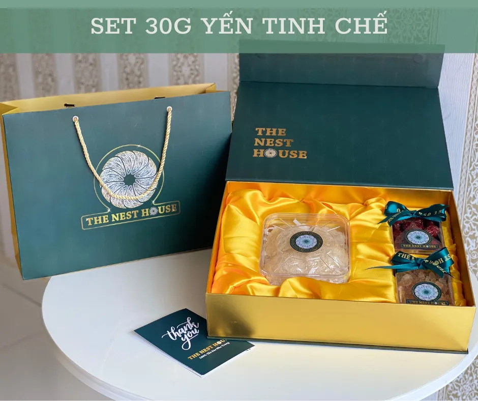 Set Sắc Xuân 30g yến tinh chế hộp lót lụa