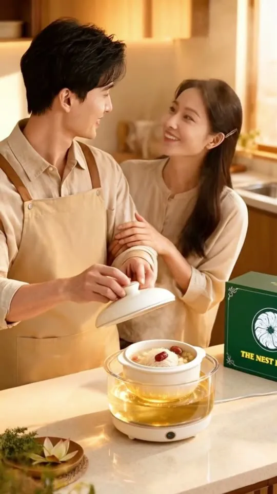 Chồng tự chưng yến hạt sen tặng vợ — video The Nest House