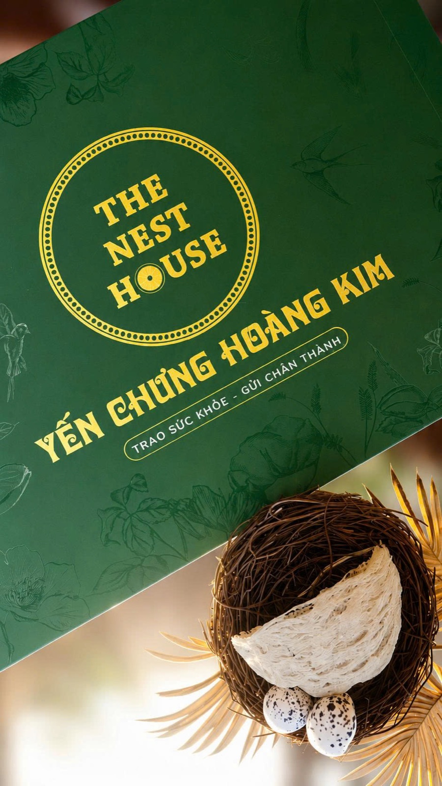 Yến sào cao cấp — yến chưng Hoàng Kim 100% yến The Nest House